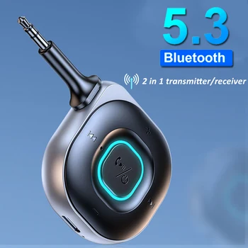 2 v 1, Bluetooth 5.3 Vysielač, Prijímač, 3.5 MM AUX aptX Adaptívne LL HD Bezdrôtový Adaptér Pripojte Dva Bluetooth Headsety Telefóny