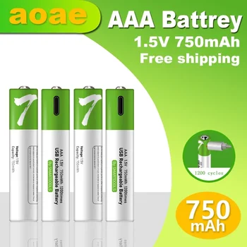 Batérie aaa USB nabíjateľné 1,5 V Li-ion batéria s Vysokou Kapacitou 750mAh Zálohovanie Batérie pre Diaľkové Myši Hračka Baterka+ Typ C Kábel