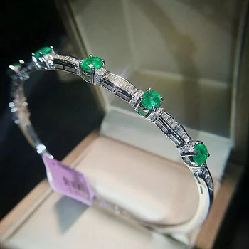 YULEM Jemné Šperky 925 Sterling Silver Emerald Žien Náramok Podporu Zistiť Pop Prívesky s Dizajnérom Charms