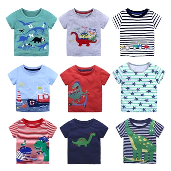 2023 Cartoon Deti T-Shirt Letné Krátke Rukávov Dieťa Boys Oblečenie, Topy Dinosaura Oblečenie Pre Chlapcov Deti Mikina 1-6 Rokov