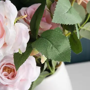 Umelý Hodváb Kvet Romantické Ruže Simulácia False Kvetinovou Vôňou Zelených Rastlín Na Svadby, Narodeniny Dekorácie Kytice Nevesty