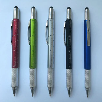 1Pcs Multifunkčné Guľôčkové Pero s Skrutkovač Pravítko Stylus pen ducha úroveň Školského úradu dodanie písacie perá