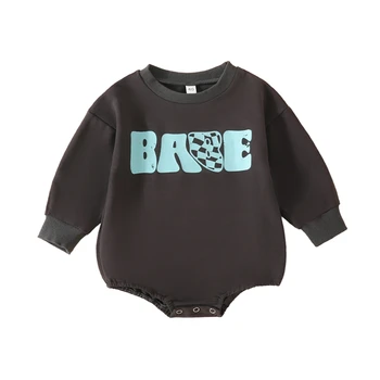 Baby Boy Mikina Romper Tai Chi Tlač Dlhý Rukáv Jumpsuit pre Dieťa Batoľa Jeseň Oblečenie Oblečenie