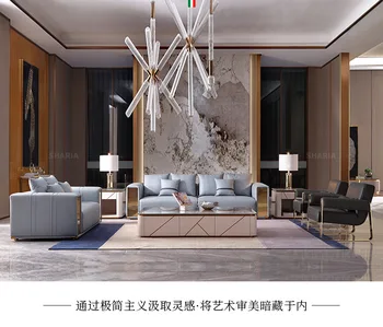 Moderný minimalistický tvorivé obývacia izba kovové jednej stoličky BV tkané kožené kreslo
