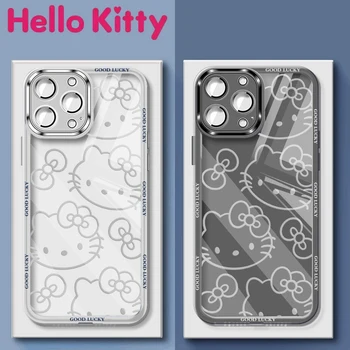 Sanrio Hello Kitty Telefón puzdro pre IPhone 11 12 13 14 Pro Max Anime All Inclusive Shockproof Kryt pre IPhone 14pro 13pro 12pro