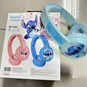 Nové Disney Steh 5.3 Bezdrôtové Bluetooth Slúchadlá BT-100 HIFI Stereo Zvuk Plyšové Slúchadlá s Mikrofónom Deti Darčeky Anime, Komiksu