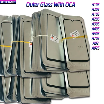 10pcs Kvalitné SKLO +OCA Pre Samsung Galaxy A10E A20E A10S A20S A30S A40S A50S LCD Predné Dotykové Obrazovky Objektív Sklo s OCA