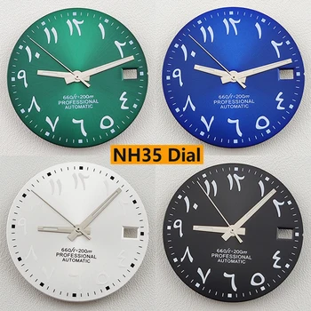 NH35 dial 28.5 mm Sledovať dial arabčina dial Ice blue Svetelný dial Vhodné pre NH35 nh36 sledovať pohyb príslušenstvo