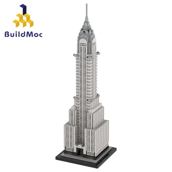 MOC Ríše Budovanie Architektúry New York Budova Stavebné Bloky Pre Mesto-Chryslers Mesto, Výhľad na Ulicu Tehly Hračky Dieťa Dary