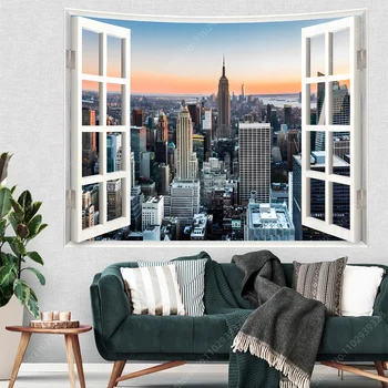 1pc 3D Efekt Okna Gobelín, moderné Domova Pre Spálne obývacia izba