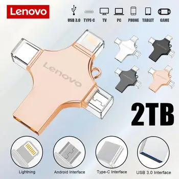 Originálne Lenovo 4 V 1 OTG USB 3.0 Lightning Flash Disky Typu C Rozhranie Reálne Kapacity 2TB 1 TB Pen Drive High Speed Flash Disk