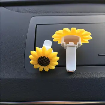 Čerstvé Parfémy Dekorácie Sun Flower Auto Diely Jednoduché Auto Klip Balzam Prenosné Slnečnice Aromaterapia Odvzdušňovací Klimatizácia