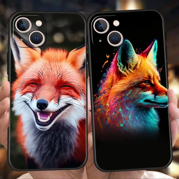 Zviera Fox Telefón puzdro pre iPhone 15 14 13 12 Pro Max XR XS X 11 7 8 Plus SE 2020 Mini Silikónové Mäkké Fundas Shell Coque